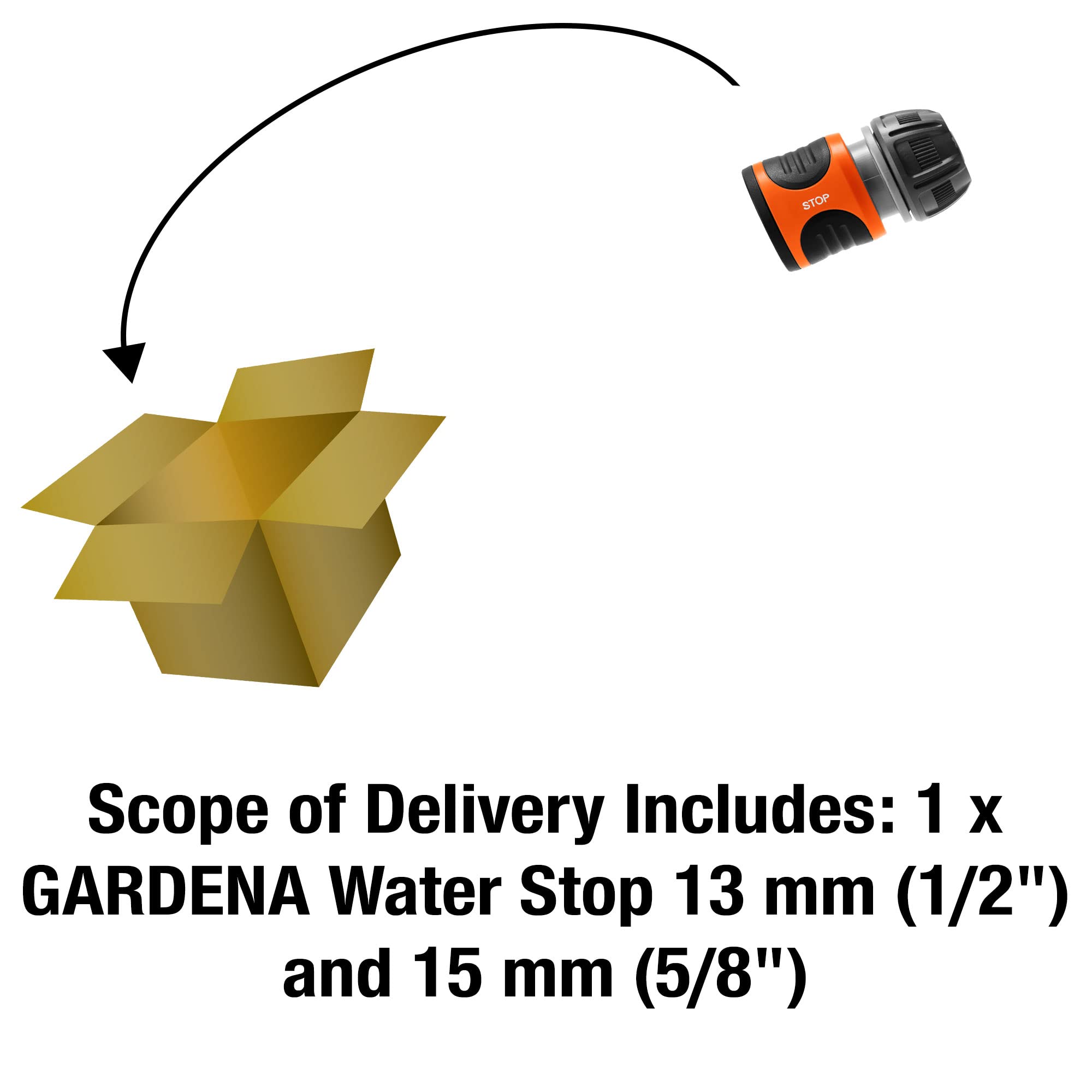 Gardena 18213-20 Water Stop Connector 1/2