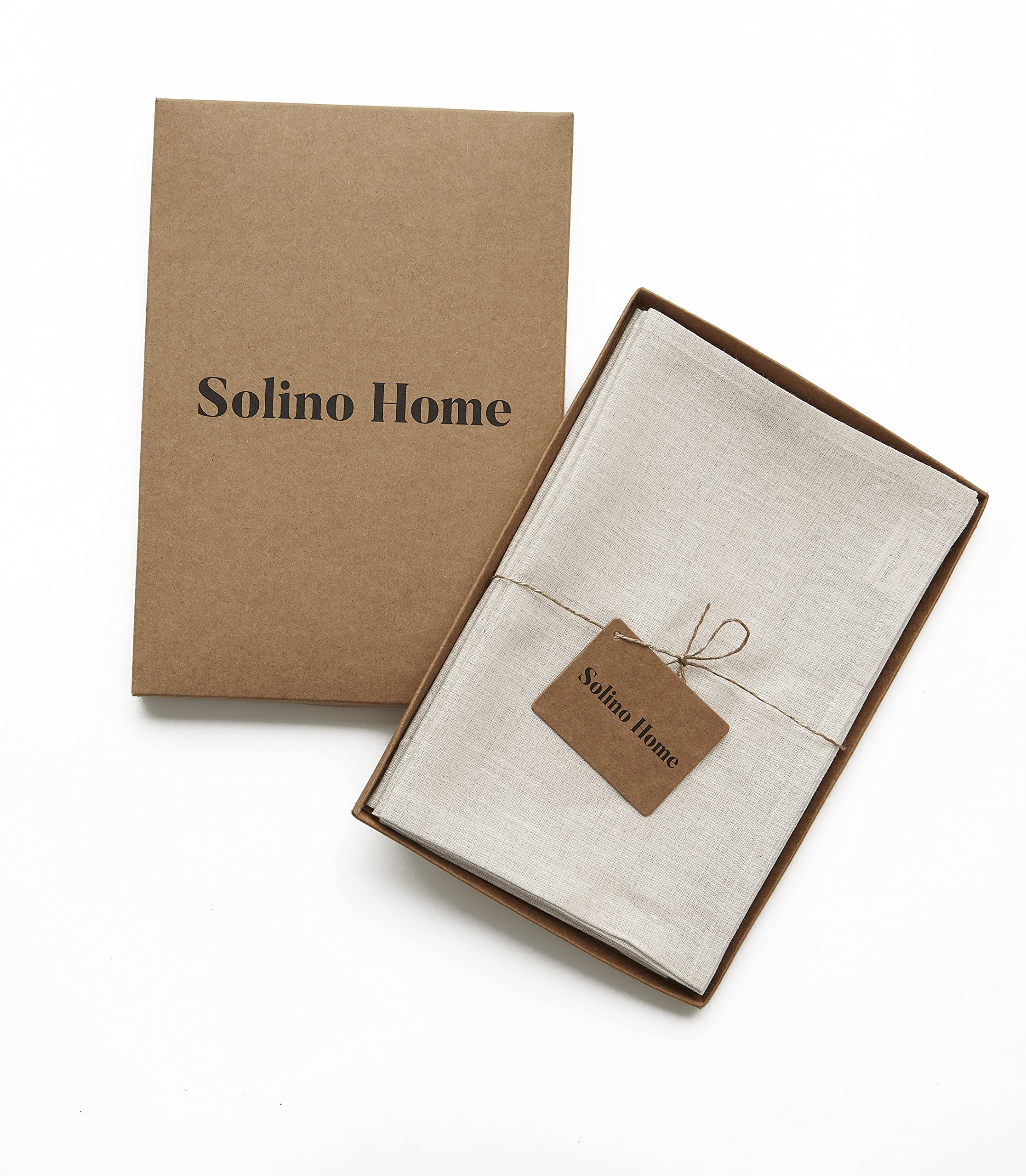 Solino Home 100% Pure Linen Dinner Napkins Set of 4 - 20x20 Inch Light Natural Cloth Napkins for Spring, Mother's Day & Easter Decor | Handcrafted, Machine Washable | Perfect for Dinner Parties, Weddings & Holiday Table Settings