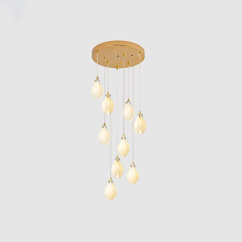 Celeste Flora Pendant Light - Modern Floral Glass Ceiling Lighting Fixture for Dining Room, Kitchen Island, Bedroom & Living Room Decor