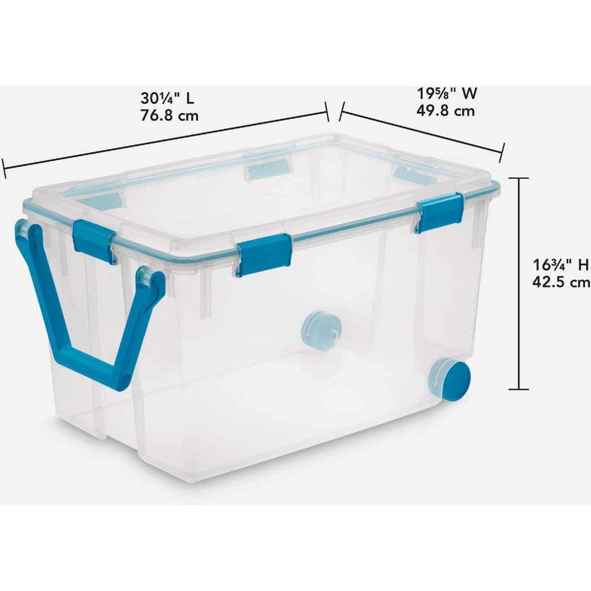 Sterilite 9065156 120 Quart Large Rolling Storage Tote with Wheels, 16.75 x 19.625 x 30.25 Inches - Pack of 333 - Perfect for Home Organization, Garage Storage & Moving Supplies