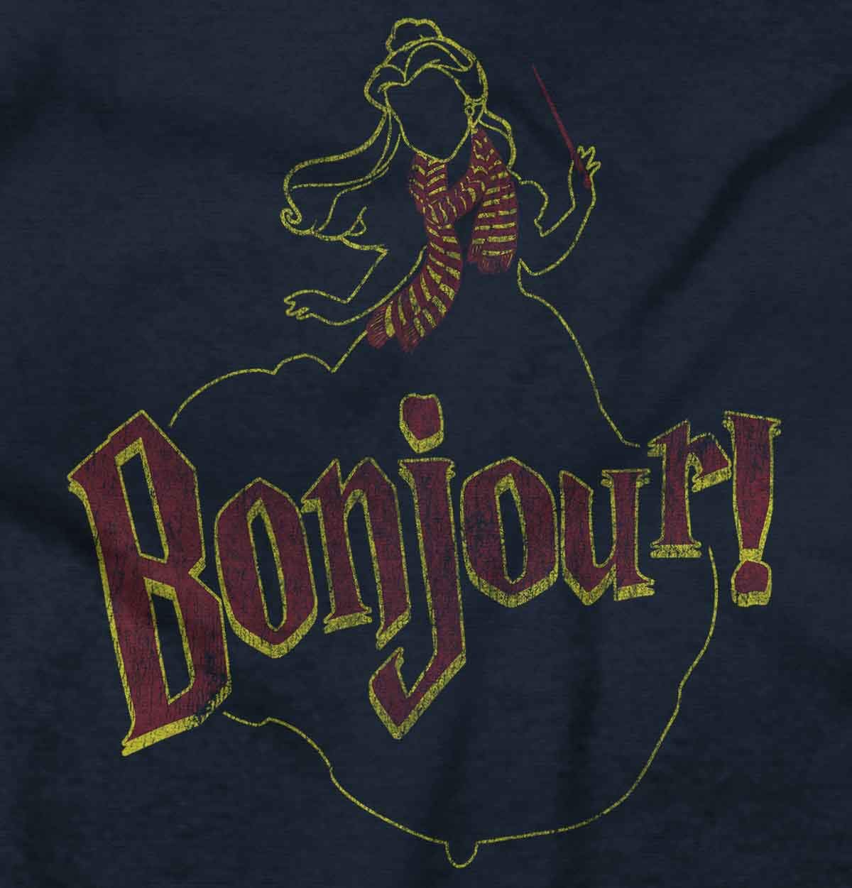 Funny Beauty Bonjour French Princess Women's Graphic Tee - Trendy Junior T-Shirt for Casual Wear, Girls Fashion & Everyday Outfits