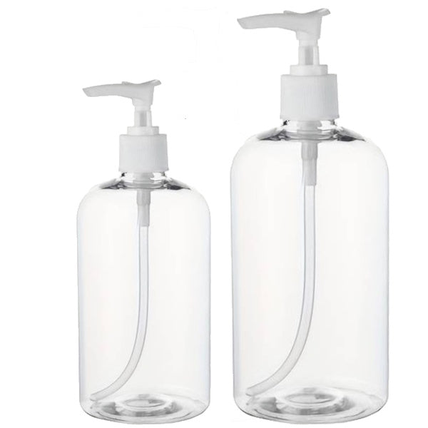 500ml & 1L Hand Pump Dispenser with Clean PET Bottle - Perfect for Liquid Soap, Lotion, and Shampoo in Bathroom, Kitchen, or Salon