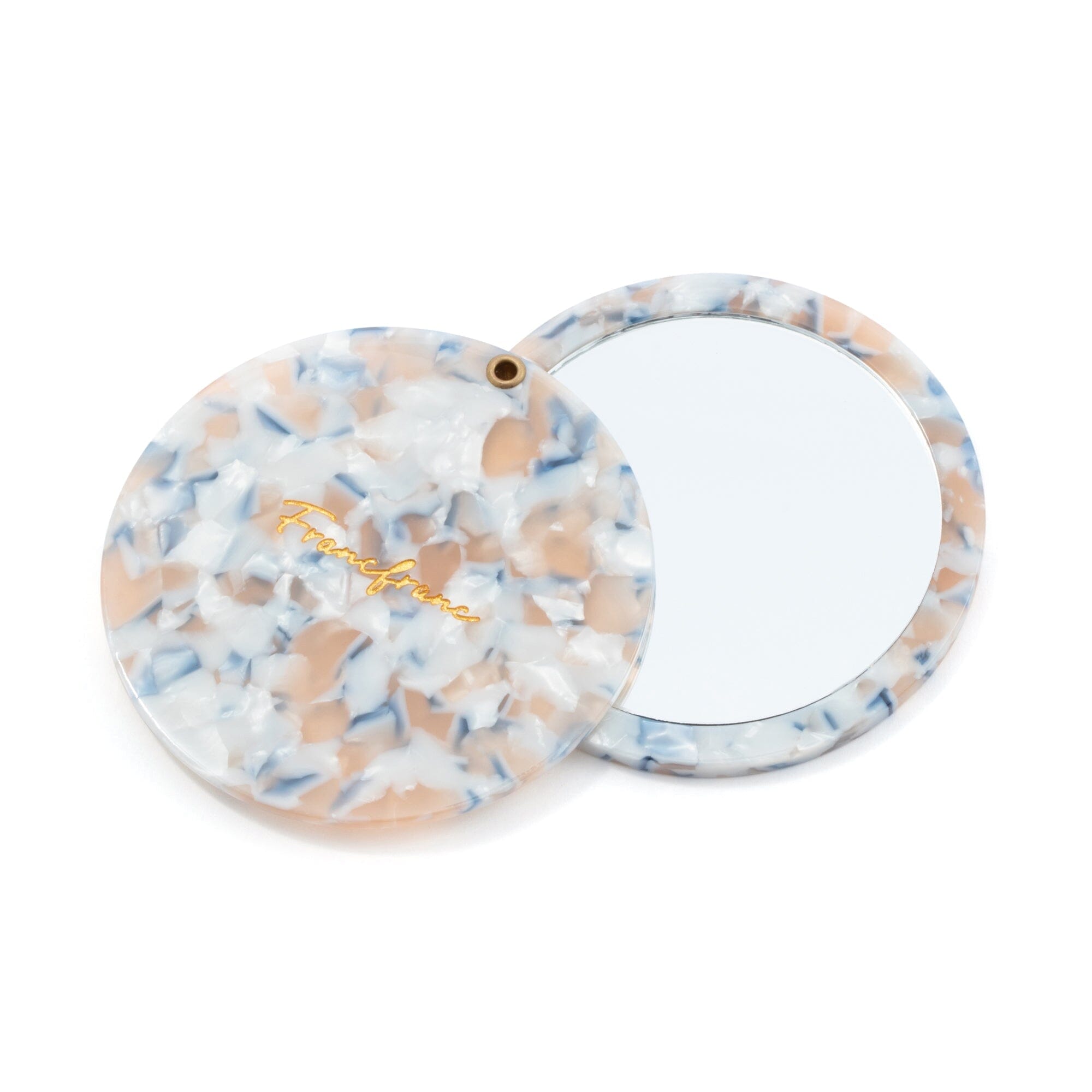 Portable Compact Mirror with Pouch - Travel Makeup Mirror for Women, Girls | Perfect for Purse, Makeup Bag & On-the-Go Touch Ups