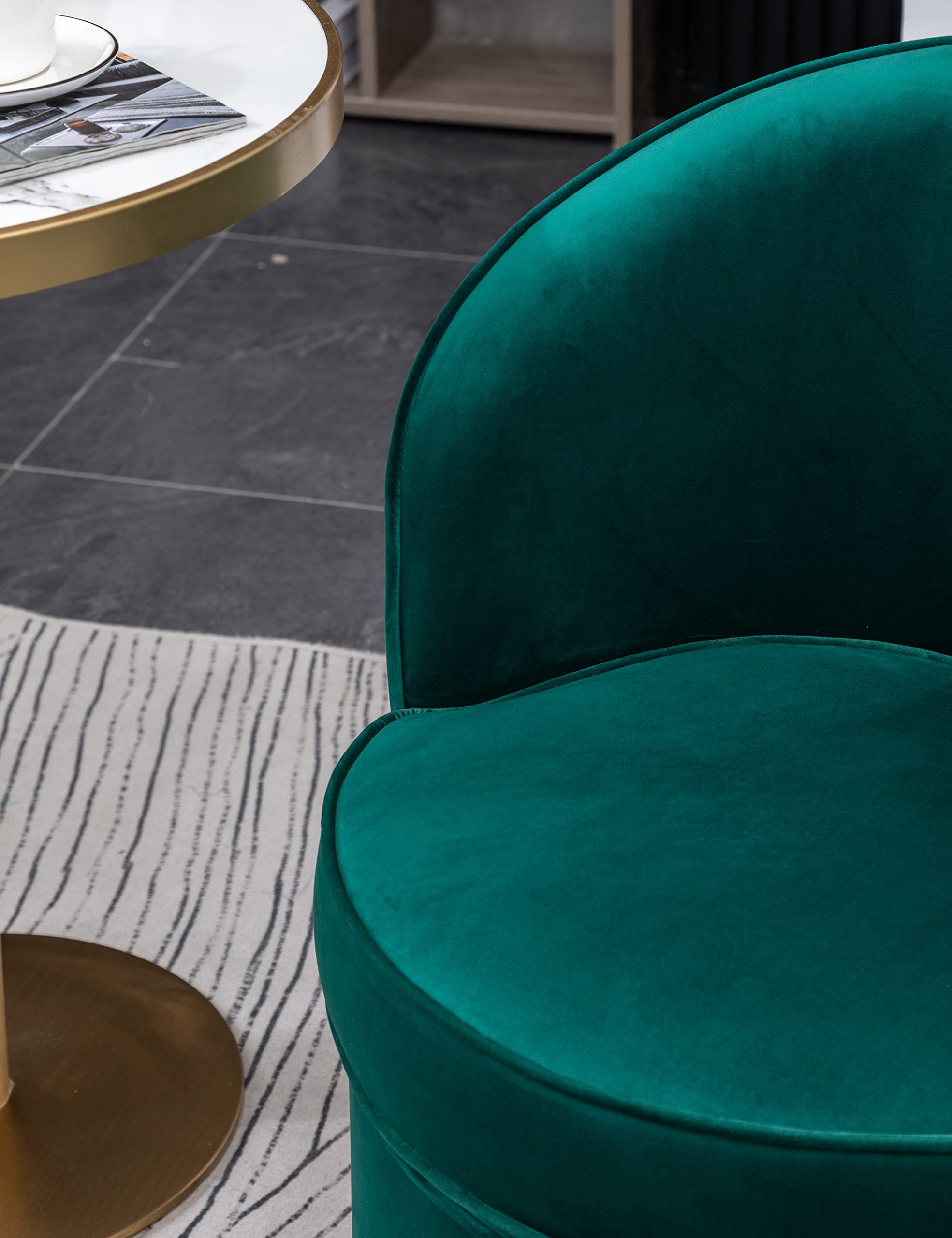 Roundhill Furniture Wania Accent Table with Chair - Modern Green Side Table for Living Room, Bedroom, or Office Decor