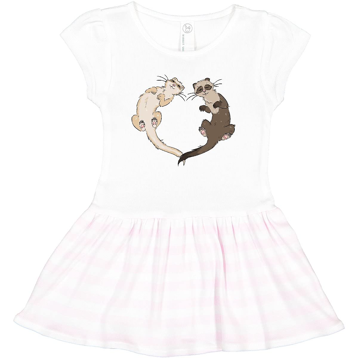Inktastic Cute Ferret Heart Toddler Dress - Adorable Animal Print Baby Girl Outfit for Playdates, Birthday Parties & Family Photos