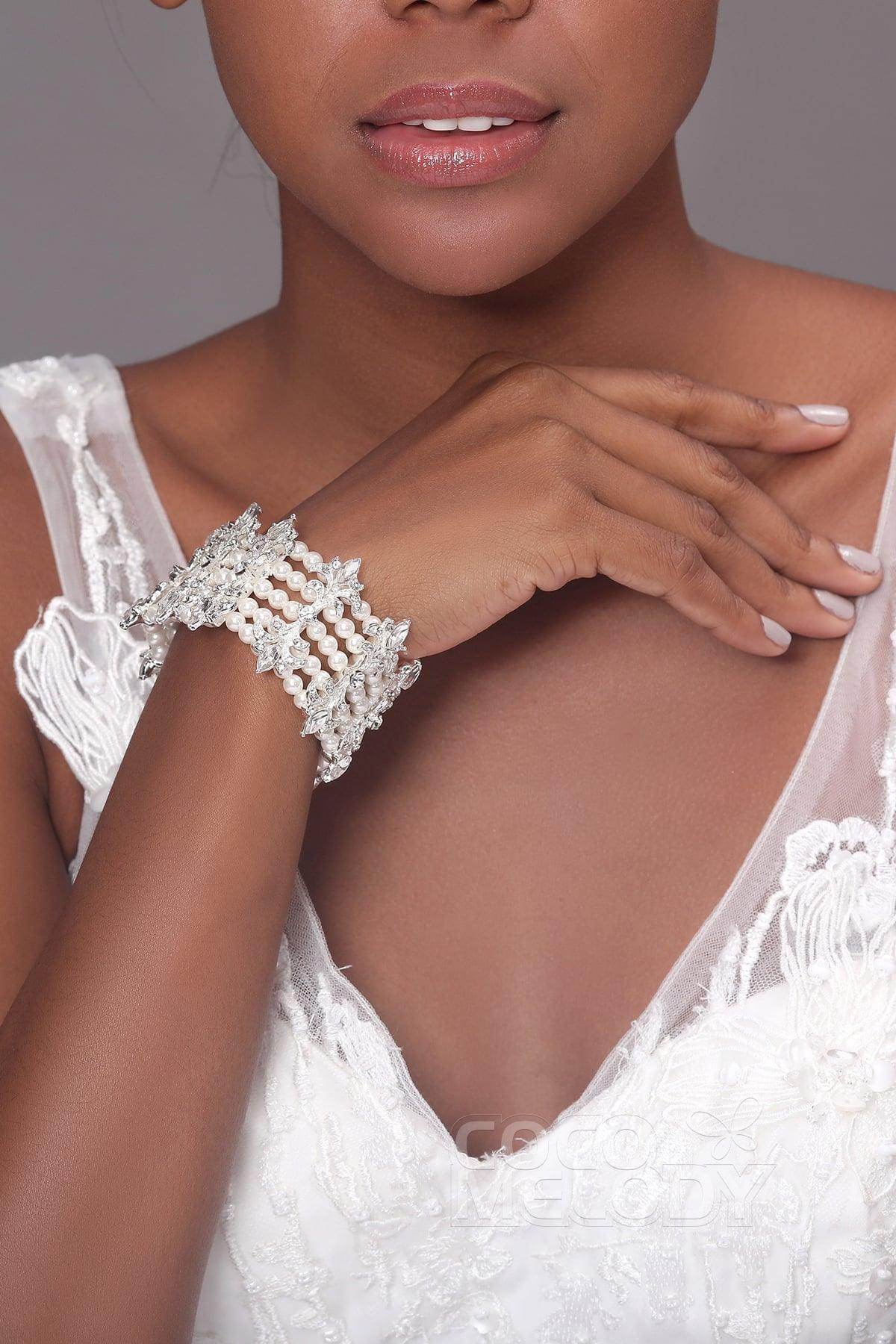 Elegant Alloy & Zircon Wedding Bracelet HL17002 - Perfect for Bridal Jewelry, Anniversary Gifts & Special Occasions