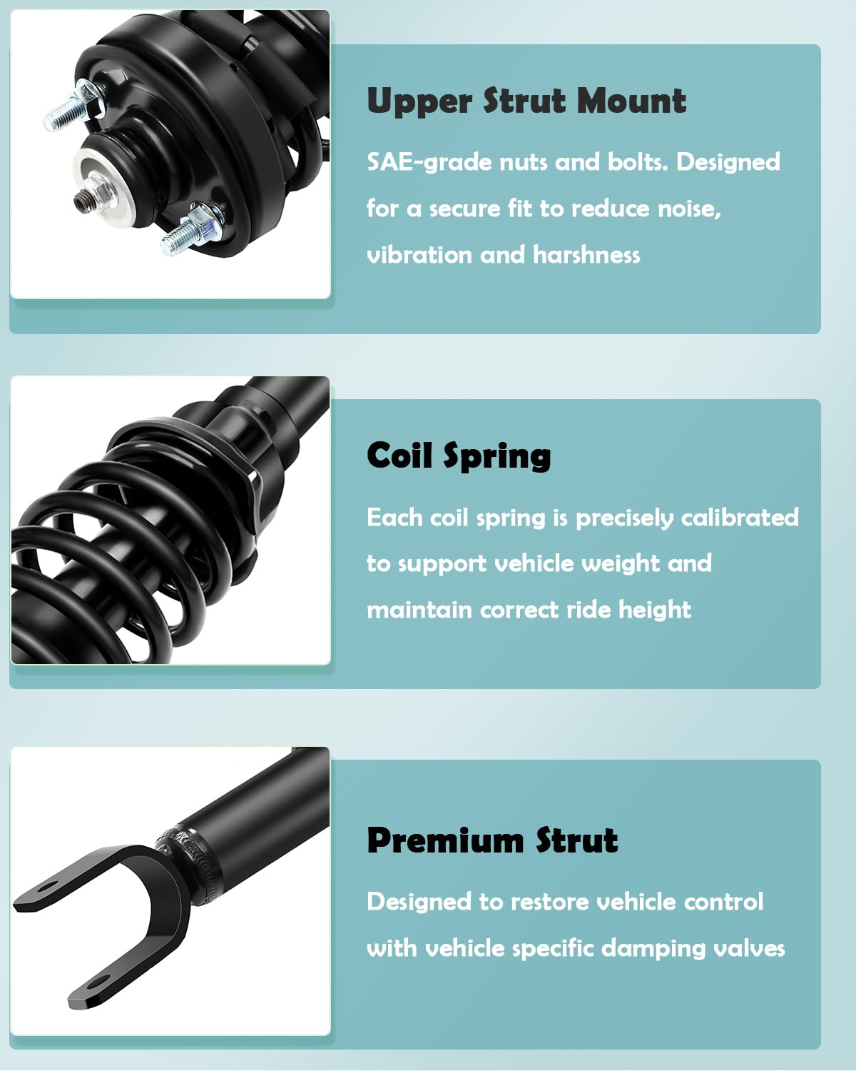 SCITOO 2-Piece Complete Strut and Shock Assembly Replacement for Honda Civic 2017-2021 - Front or Rear Shock Absorber Kit - Smooth Ride & Enhanced Stability for City Driving & Daily Commutes