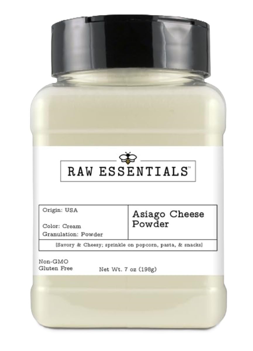 Premium Asiago Cheese Powder - Rich Creamy Umami Flavor for Pasta, Pizza, Popcorn & Cooking - Gourmet Italian Cheese Seasoning - 7oz Bottle - Perfect for Home Chefs & Food Lovers
