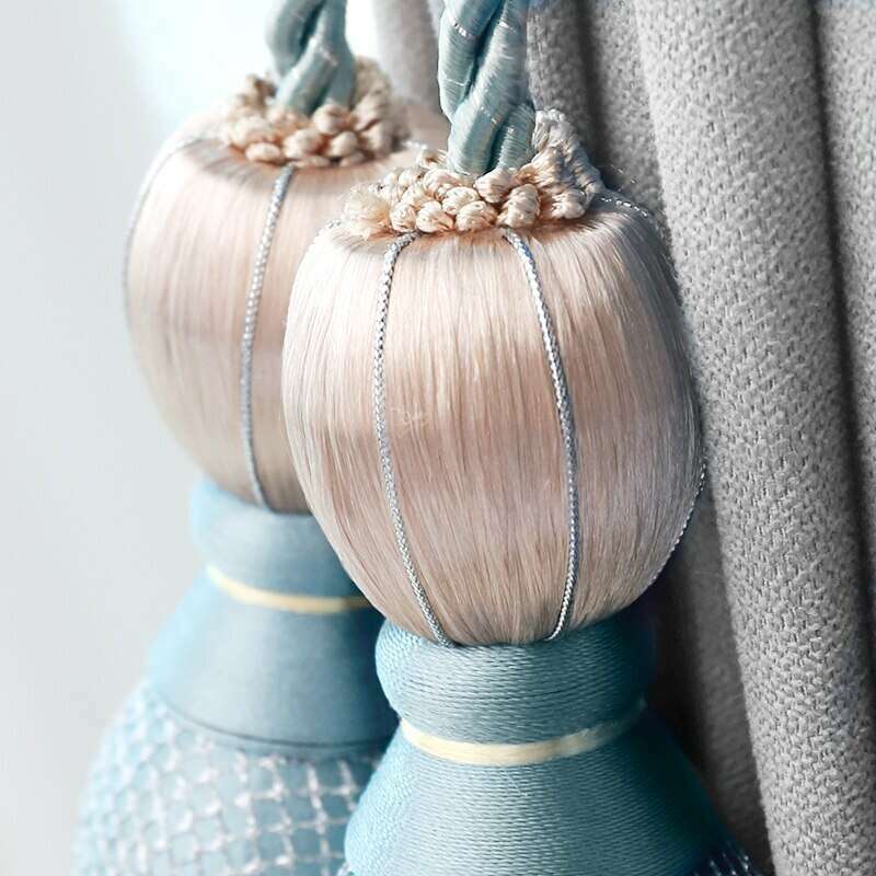 Elegant Kara Curtain Tiebacks - Decorative Fabric Brush Holdbacks for Drapes & Curtains - Perfect for Living Room, Bedroom & Window Decor