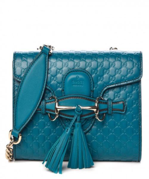 Gucci Emily Mini Micro Guccissima Leather Crossbody Bag in Blue - Perfect for Evening Out & Date Night