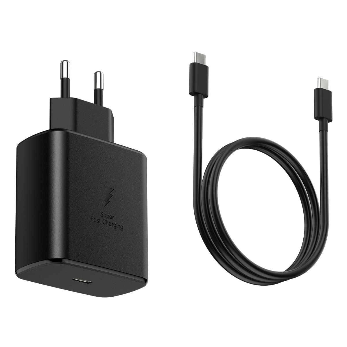 45W EU Super Fast Charger with USB-C PD & PPS - European Travel Plug Adapter for Samsung Galaxy S25/S24/S23/S22 Ultra/Plus, iPhone, MacBook - Compatible in Italy, France, Spain | Fast Charging for Travel, Home & Office Use