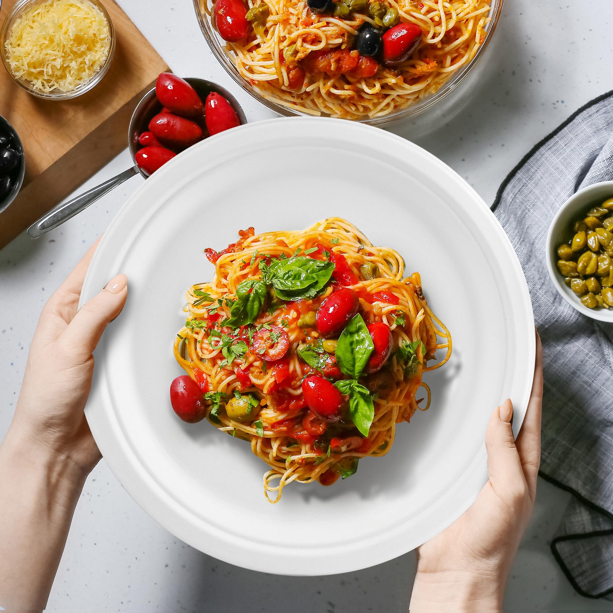 7 Inch Heavy-Duty Disposable Paper Plates [125 PCS] - 100% Compostable & Biodegradable Bagasse Plates, Natural Unbleached Eco-Friendly Small Dinner Plates for Parties, Picnics, BBQs & Everyday Use