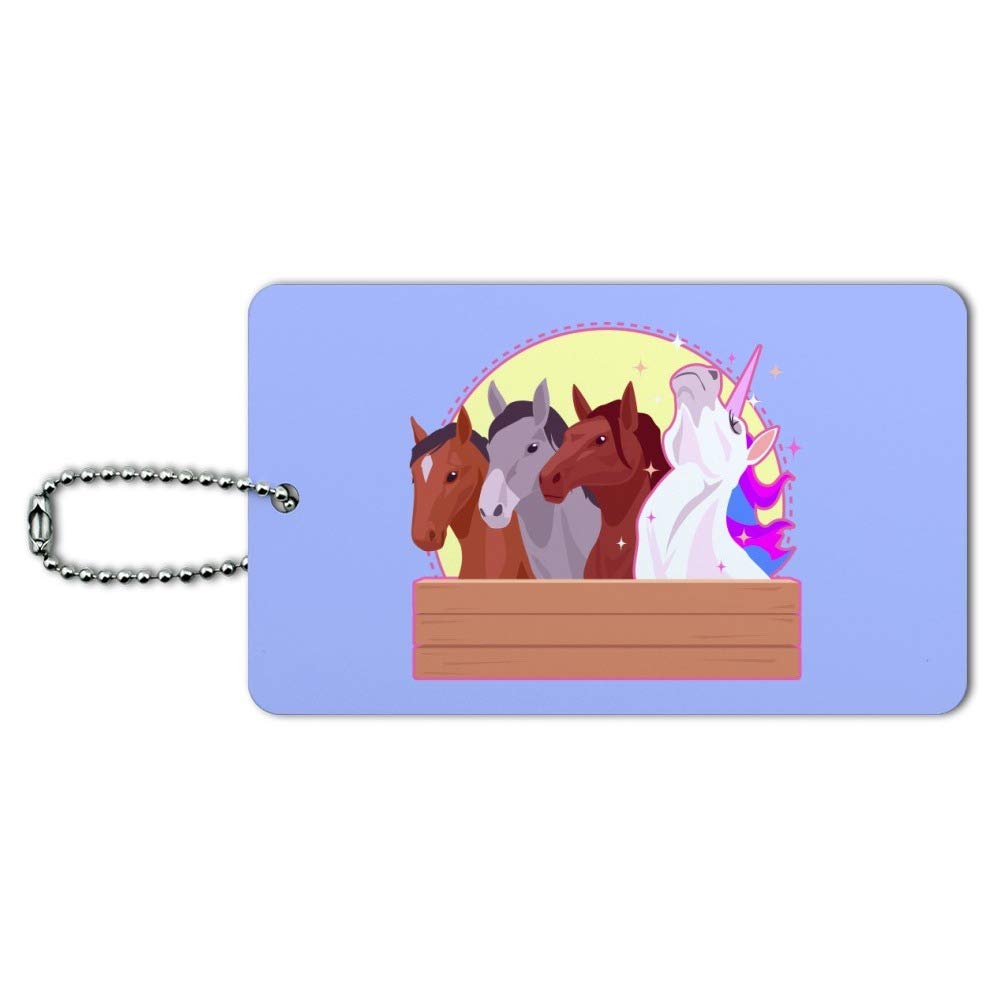 Unique Unicorn & Horses Luggage Tag - Durable Carry-On ID Tag for Suitcases, Backpacks & Travel Bags - Perfect for Kids, Travelers & Gift Giving