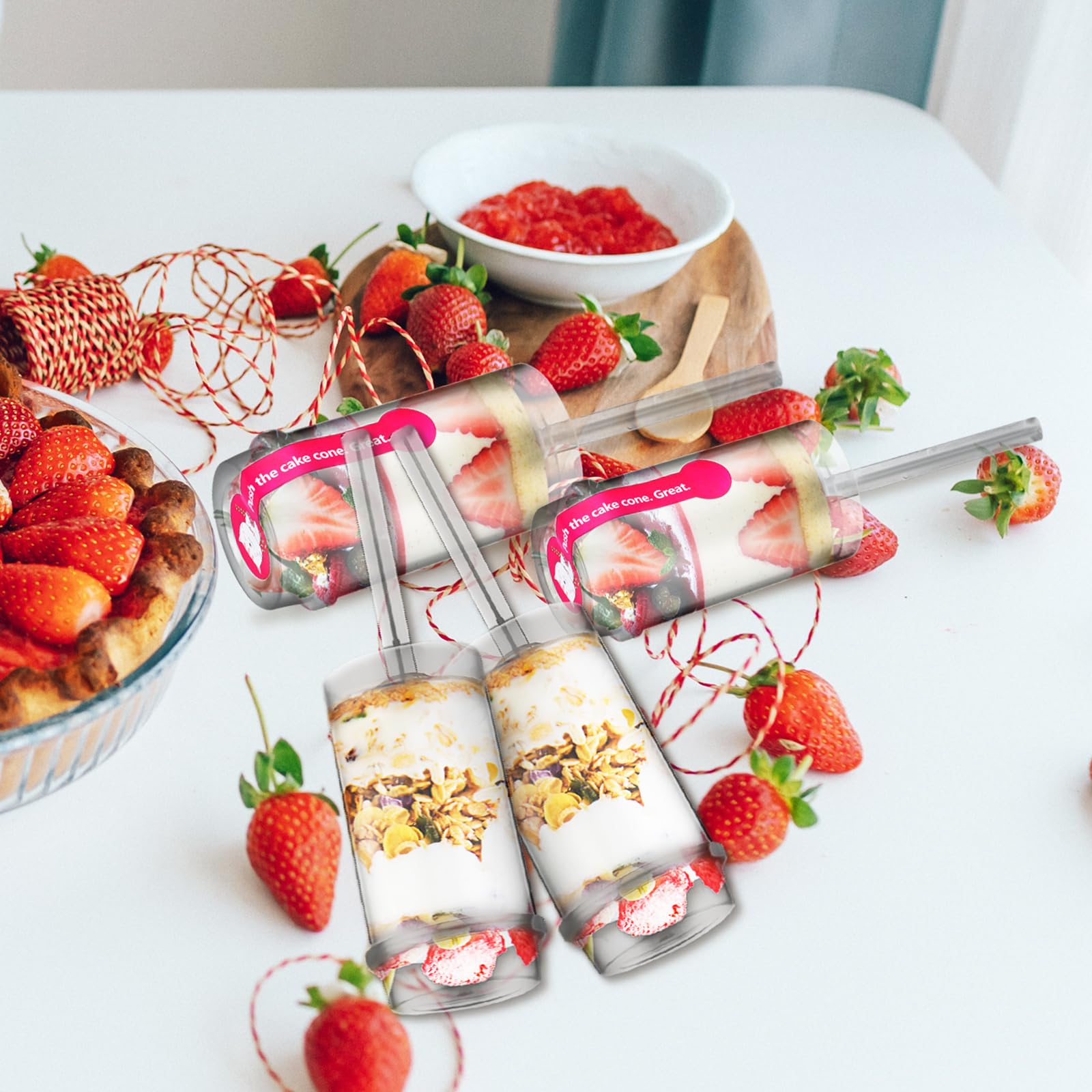 Garneck 30-Piece Clear Cake Pop Push Mold Set with Lids & Labels - Reusable Cake Pop Shooter for Ice Cream, Jelly & Desserts - Perfect for Wedding, Birthday Parties & Baking at Home