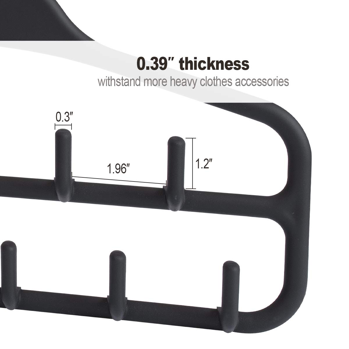 360° Swivel Belt Hanger Rack Holder - 2 Pack Heavy Duty Closet Organizer with 11 Non-Slip Rubberized Hooks, Black (14 x 0.39 x 11 Inch) - Perfect for Closet, Bedroom, Bathroom & Entryway Storage Organization