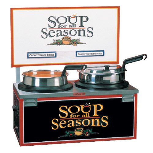 Nemco 6510-D7 14 Quart Double Well Soup Merchantiser with Header - Commercial Food Warmer for Restaurants, Cafeterias & Catering Services