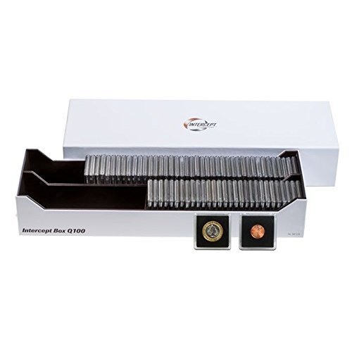 4-Pack White Lighthouse Intercept Double Row Quarum Snaplock Storage Box - Holds 100 Coin Slabs, Anti-Tarnish & Air Purifying Protection for Graded Certified Coins - Perfect for Coin Collectors & Numismatic Storage