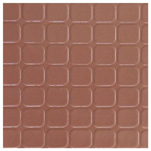 Rubber-Cal Block-Grip Rubber Runner Mat - 2mm Thick x 4ft x 8ft Non-Slip Rubber Roll - Brown for Home, Gym, Workshop & Commercial Use