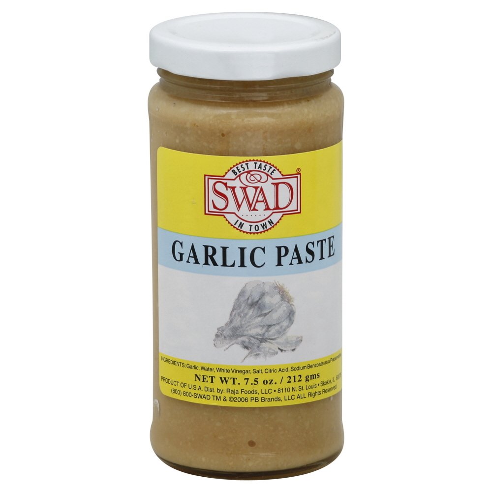 Swad Garlic Paste - 7.5 Ounce (Pack of 12) | Fresh & Flavorful Garlic Puree for Cooking, Indian Cuisine, Marinades & Sauces | Perfect for Home Chefs & Restaurant Use