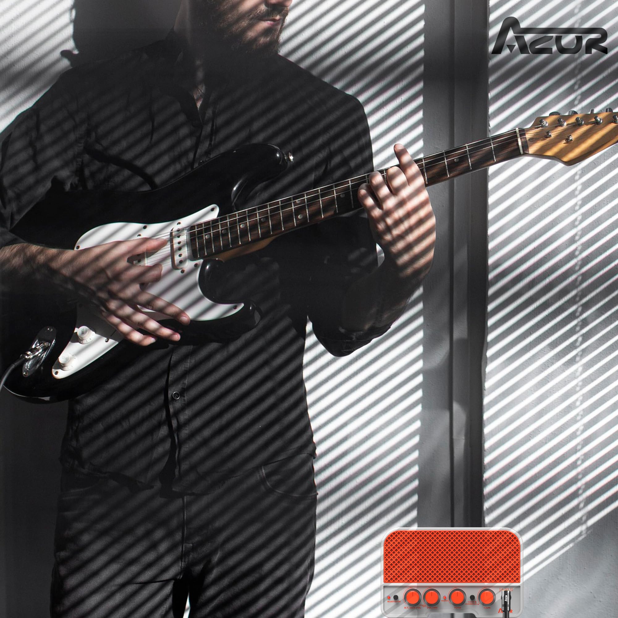 AZOR Mini 5W Portable Electric Guitar Amplifier - Wireless Small Guitar Amp with Clean & Overdrive Effects, Headphone Output | Perfect for Home Practice, Travel & Street Performances
