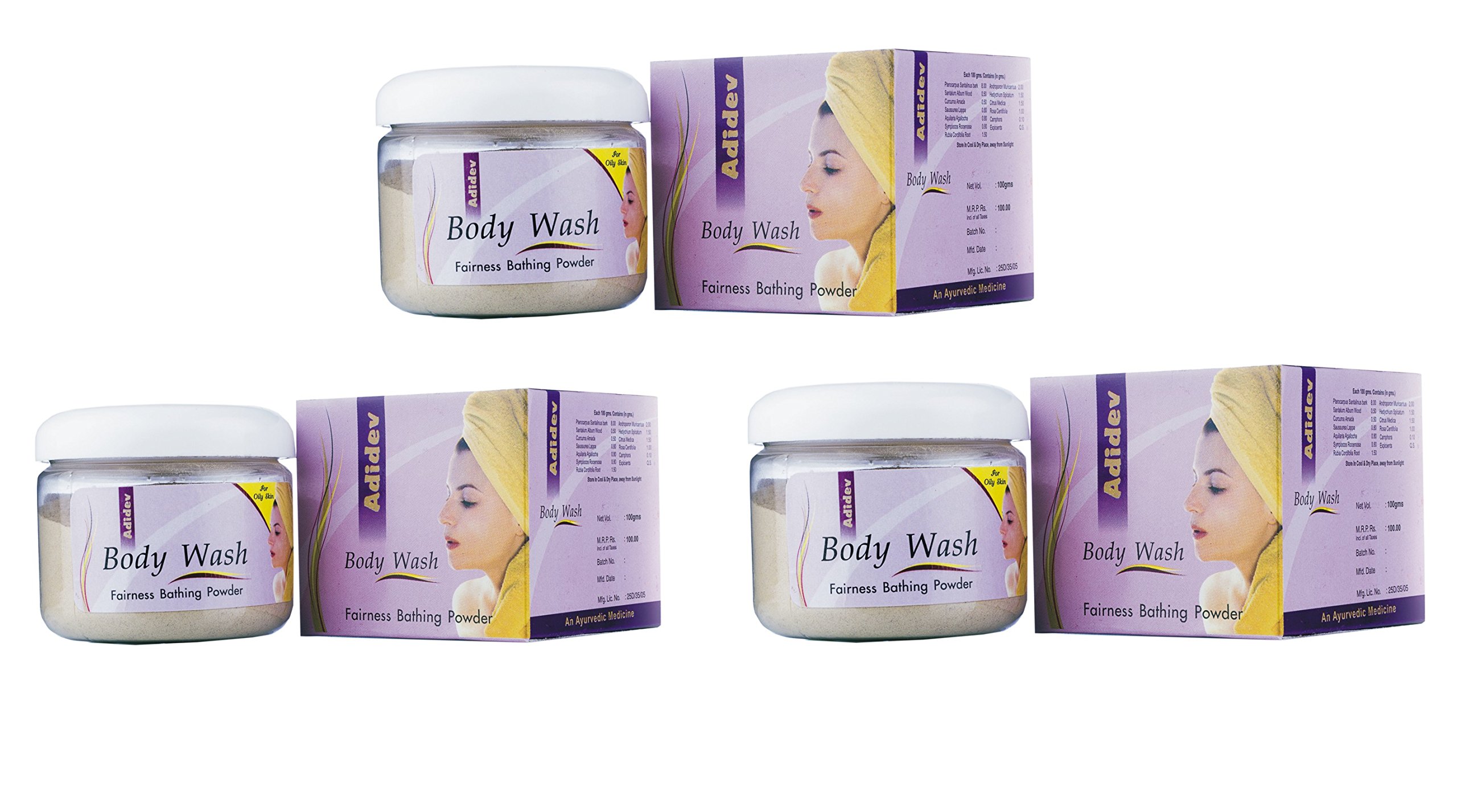 Adidev Herbals Body Wash for Oily Skin - Deep Cleansing & Oil Control - Pack of 3 (300g Each) - Perfect for Gym, Sports & Daily Shower Routine