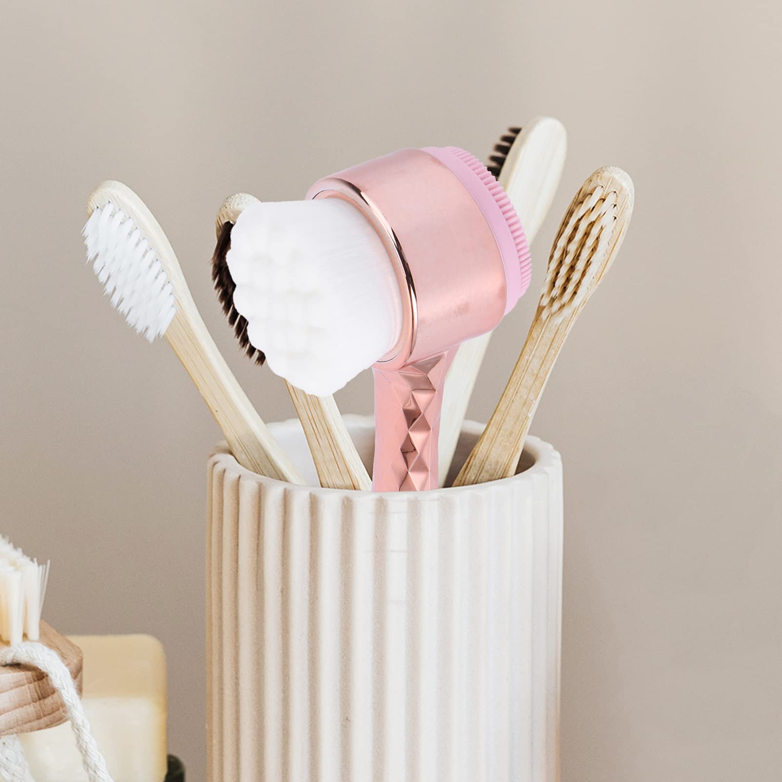 Minkissy Blackhead Remover & Facial Cleansing Brush - Deep Pore Cleanser, Skin Scrubber & Massager with Soft Bristles for Acne Prone Skin | Perfect for Daily Skincare Routine & Spa Treatments
