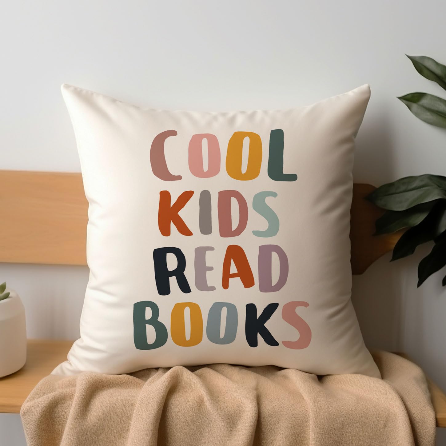 Cool Kids Read Books Pillow Covers - Reading Pillow Case for Book Lovers, Unique Teacher Gift, Kids Room & Classroom Decor - Perfect for Reading Corners & Cozy Reading Nooks