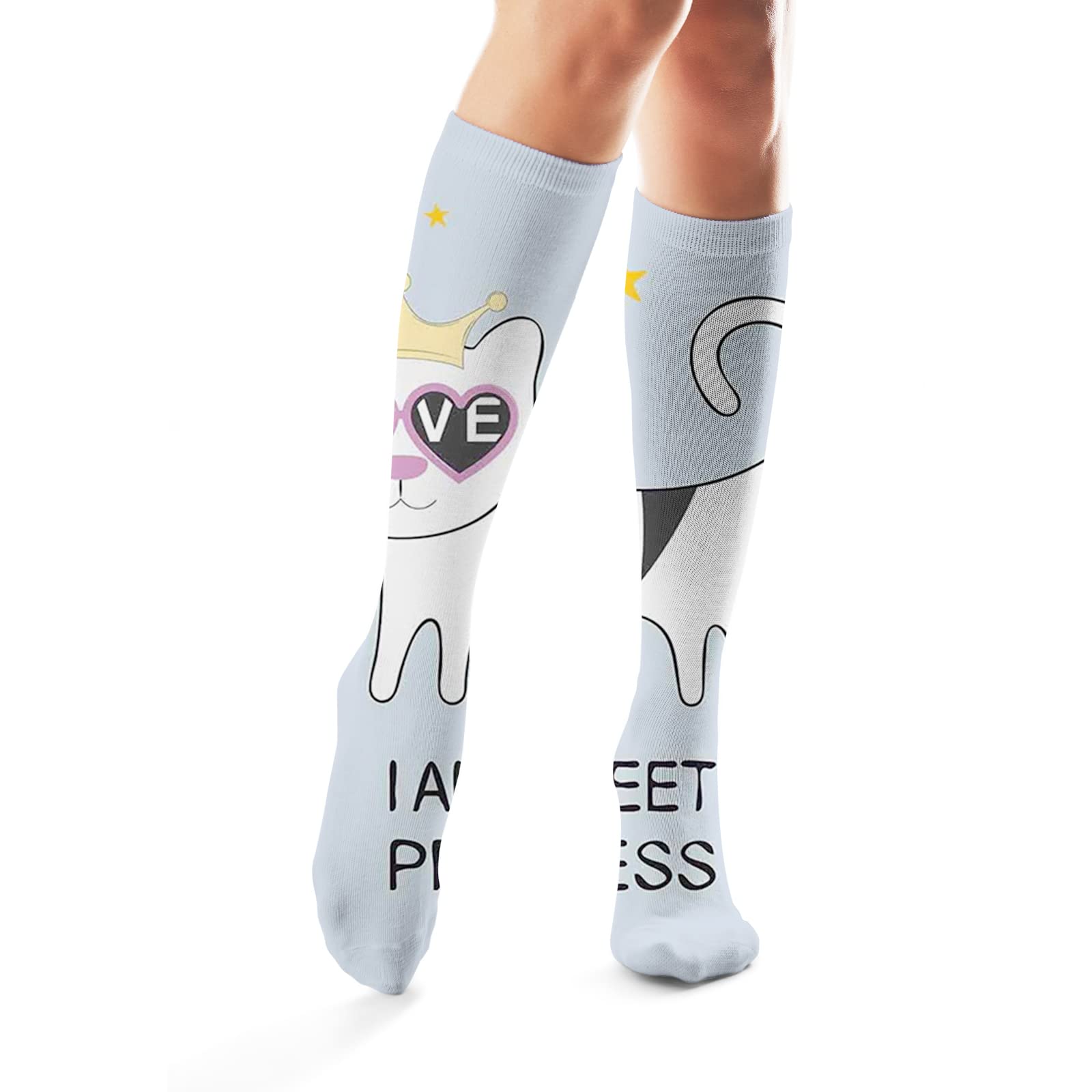 Women's & Men's Knee High Socks - Non-Slip, Stretchable, Adjustable Calf, Soft & Opaque - Perfect for Work, Sports & Everyday Wear