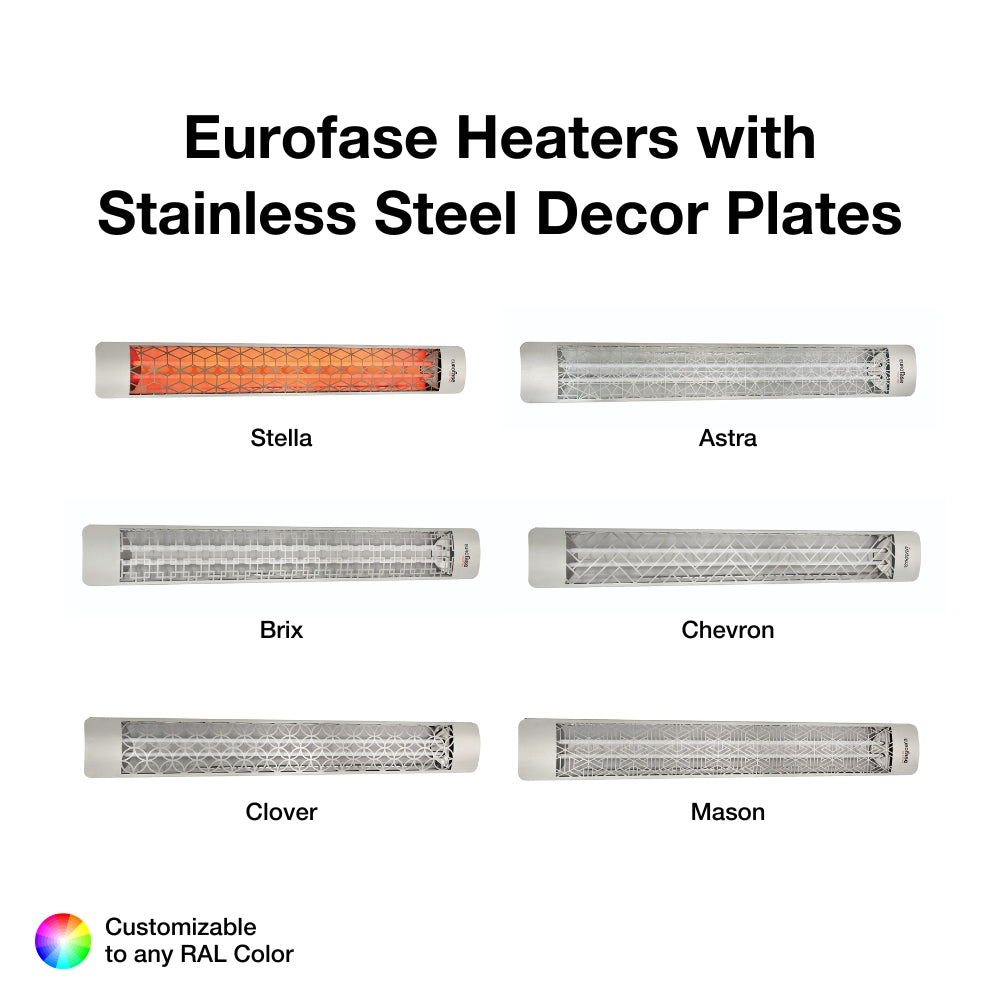Eurofase 6000W 61-Inch Dual Element Electric Wall Heater with Masonry Decor Plate - Perfect for Living Rooms, Bedrooms & Basements
