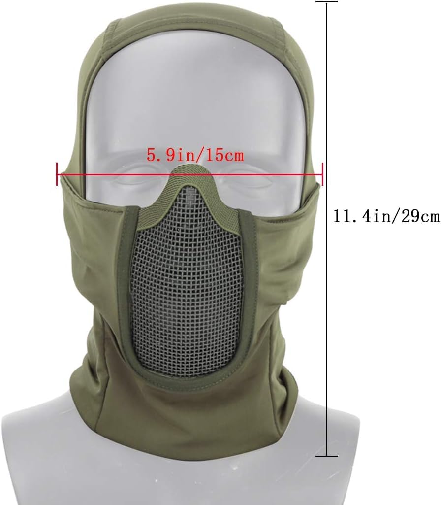 AOUTACC Balaclava Airsoft Mask - Ninja Style Full Face Protection Hood for Airsoft, CS War Games, BB Guns, Hunting & Paintball - Tactical Gear for Outdoor Sports & Military Training