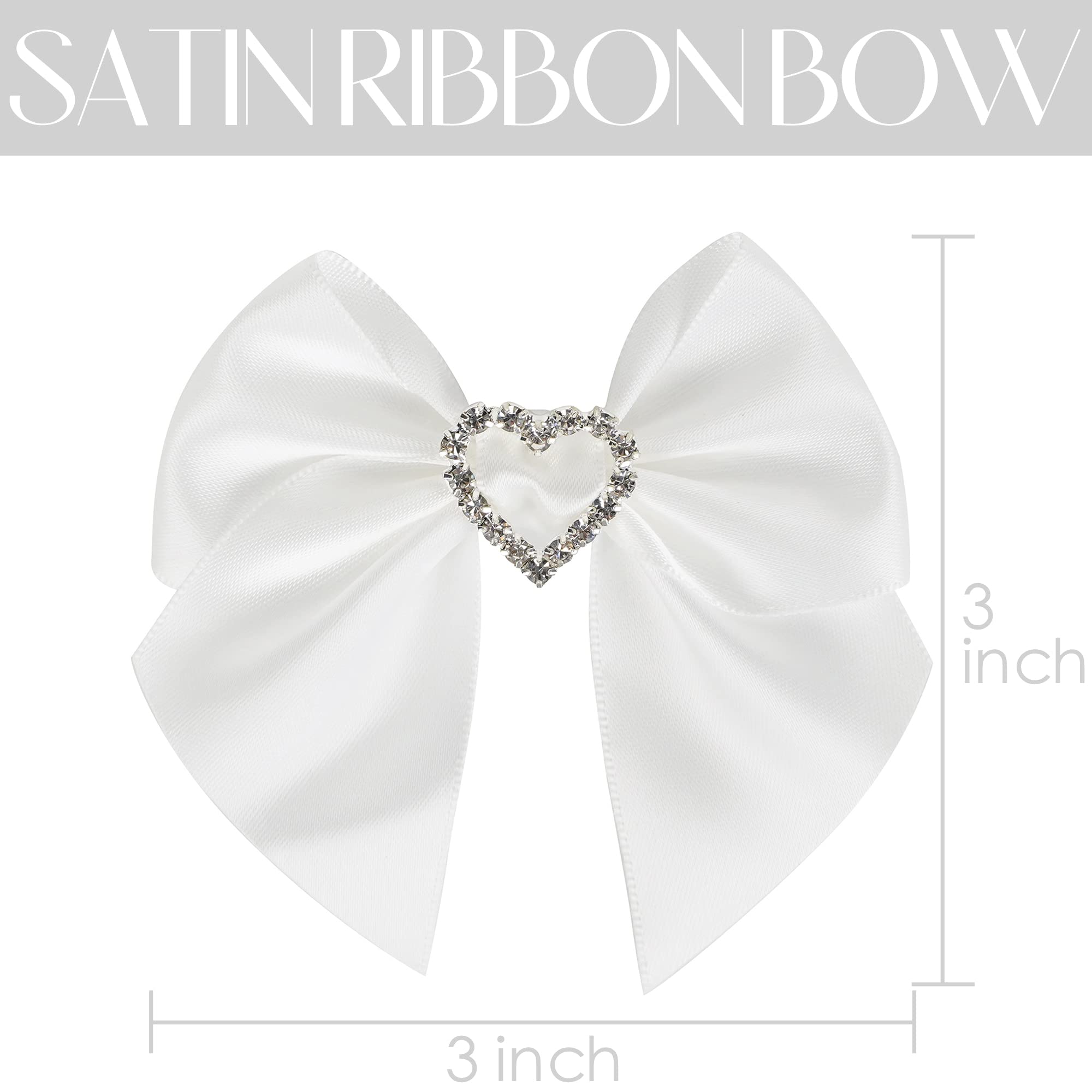 Sparkle Rhinestone Bows for Wedding, Baby Shower & Gift Wrapping - 12 Pack