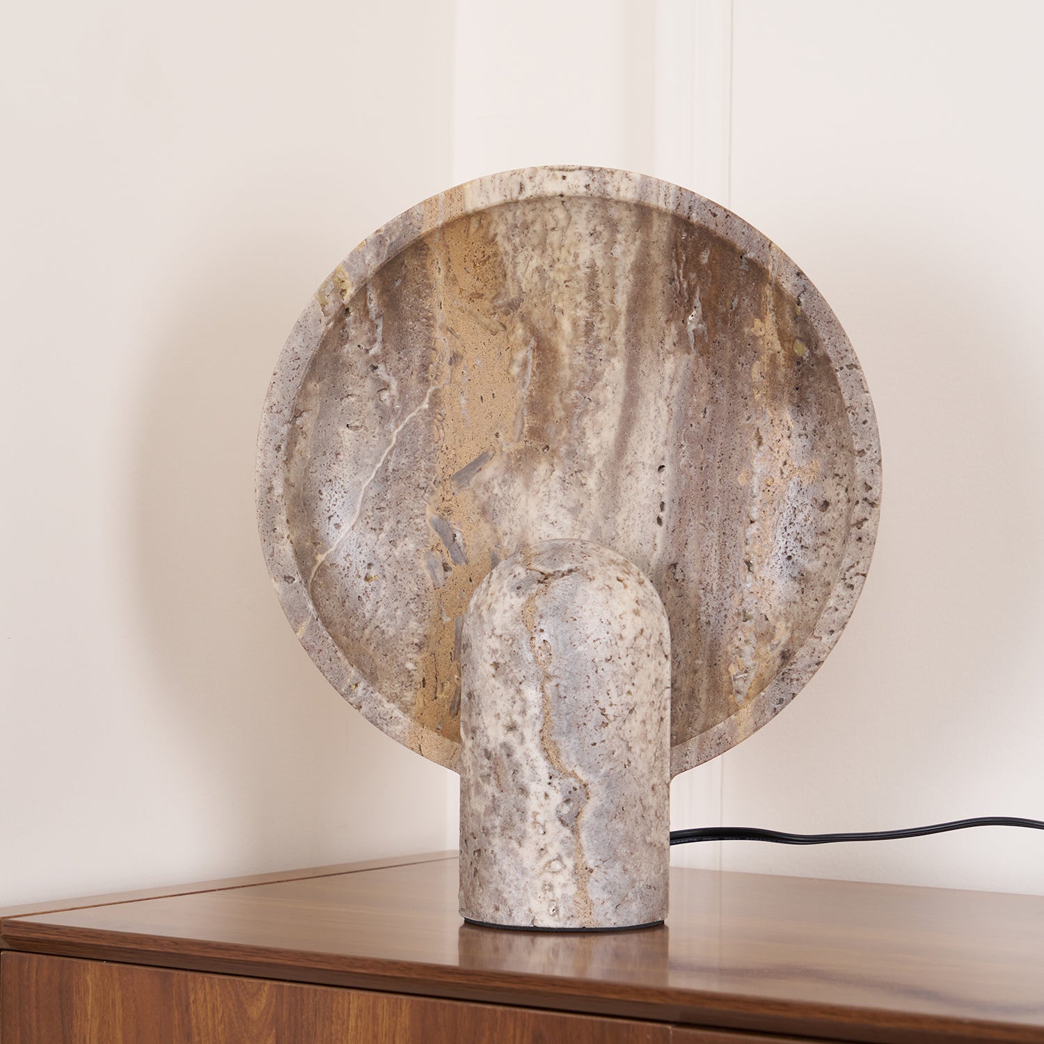 Eclipse Stone Table Lamp - Modern LED Night Light for Bedroom, Living Room & Office - Natural Stone Base with Adjustable Brightness - Perfect for Reading, Relaxation & Decoration