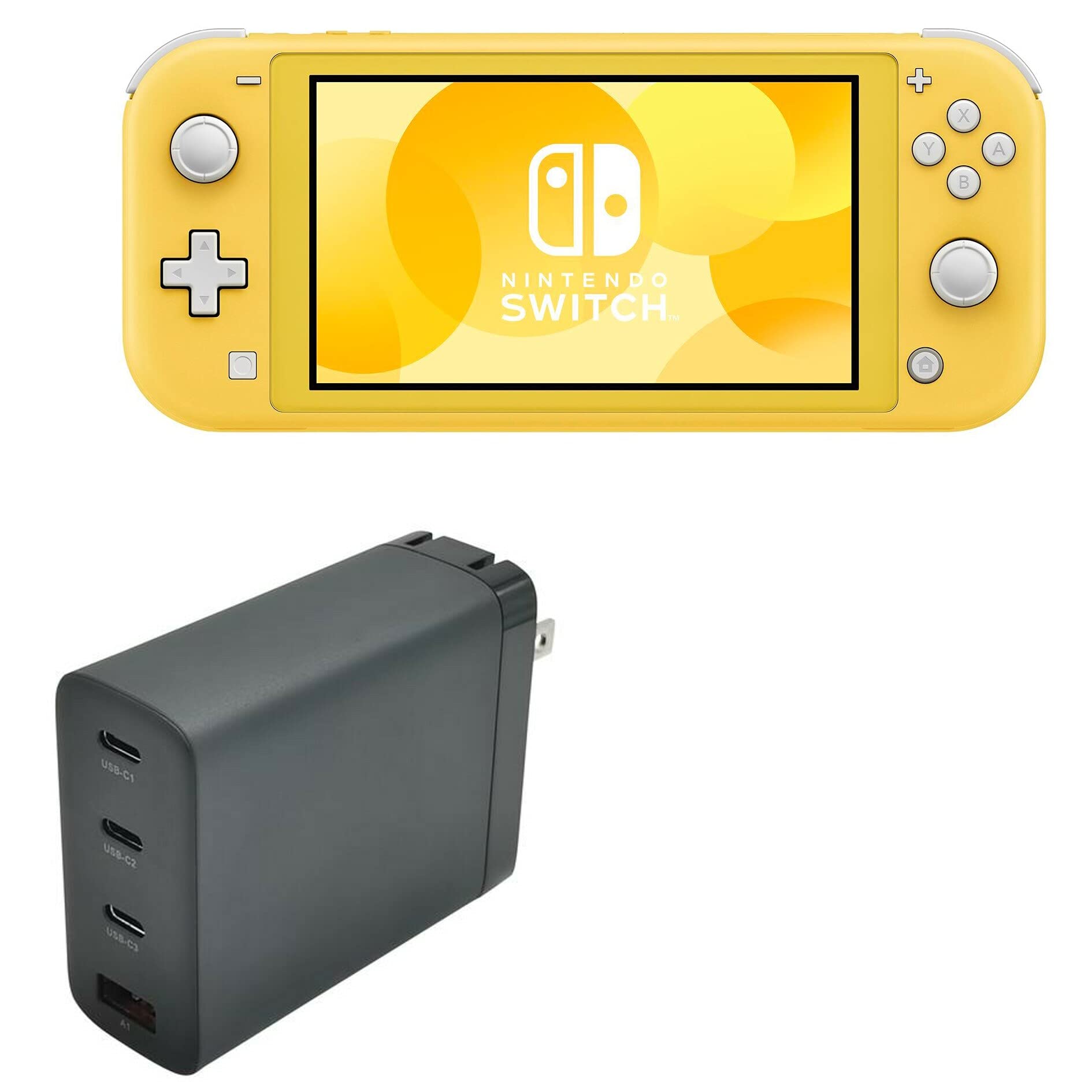BoxWave 100W GaN PD Fast Charger for Nintendo Switch Lite - Compact USB-C & USB-A Wall Charger (Jet Black) | Portable Gaming Charger for Travel, Home & Office Use