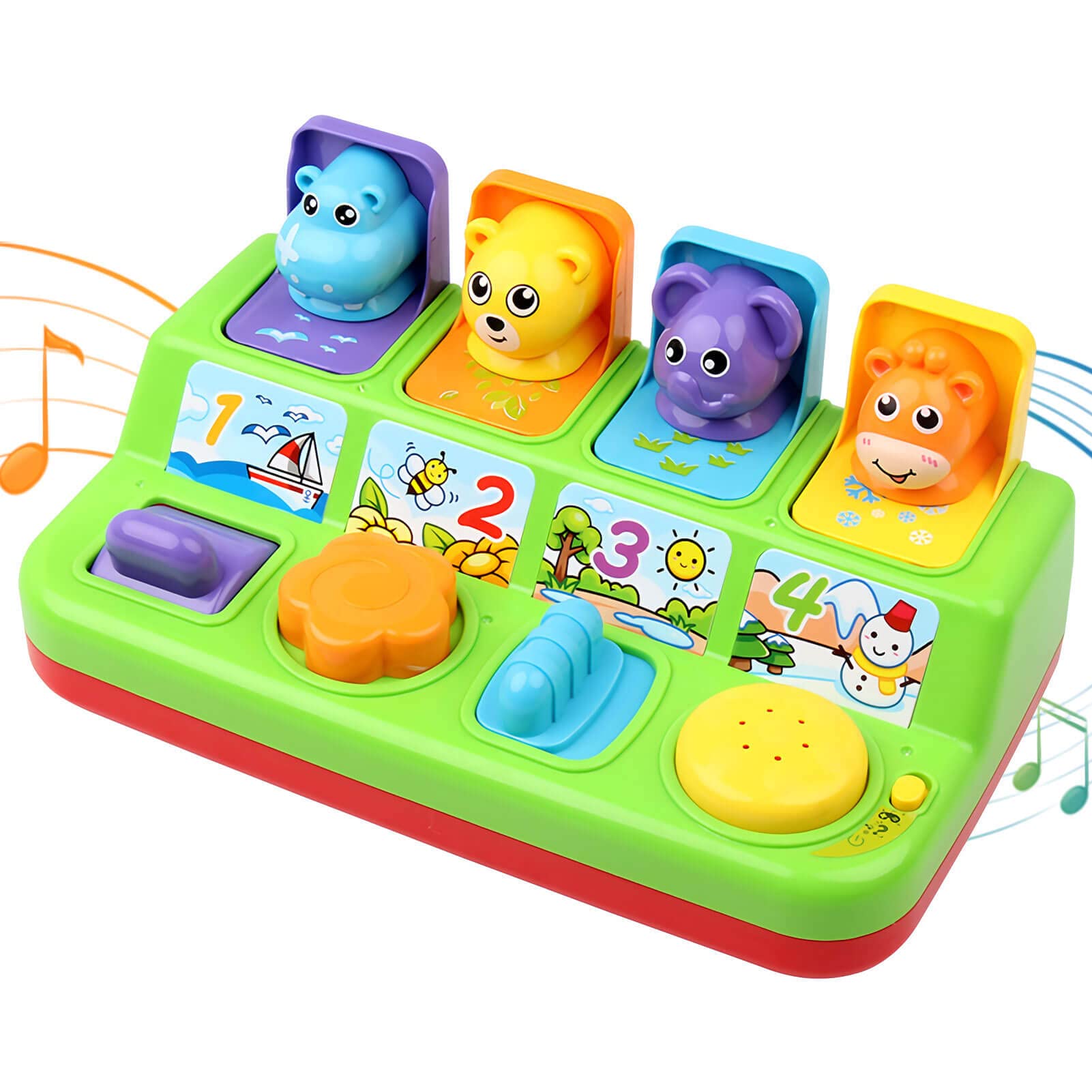 FS Cause and Effect Pop Up Toy with Lights & Music - Developmental Baby Toys for 6-12 Months - Interactive Learning Toys for 7-12 Month Old Babies - Perfect Gift for 1 Year Old Boys & Girls - Ideal for Sensory Play & Early Childhood Development