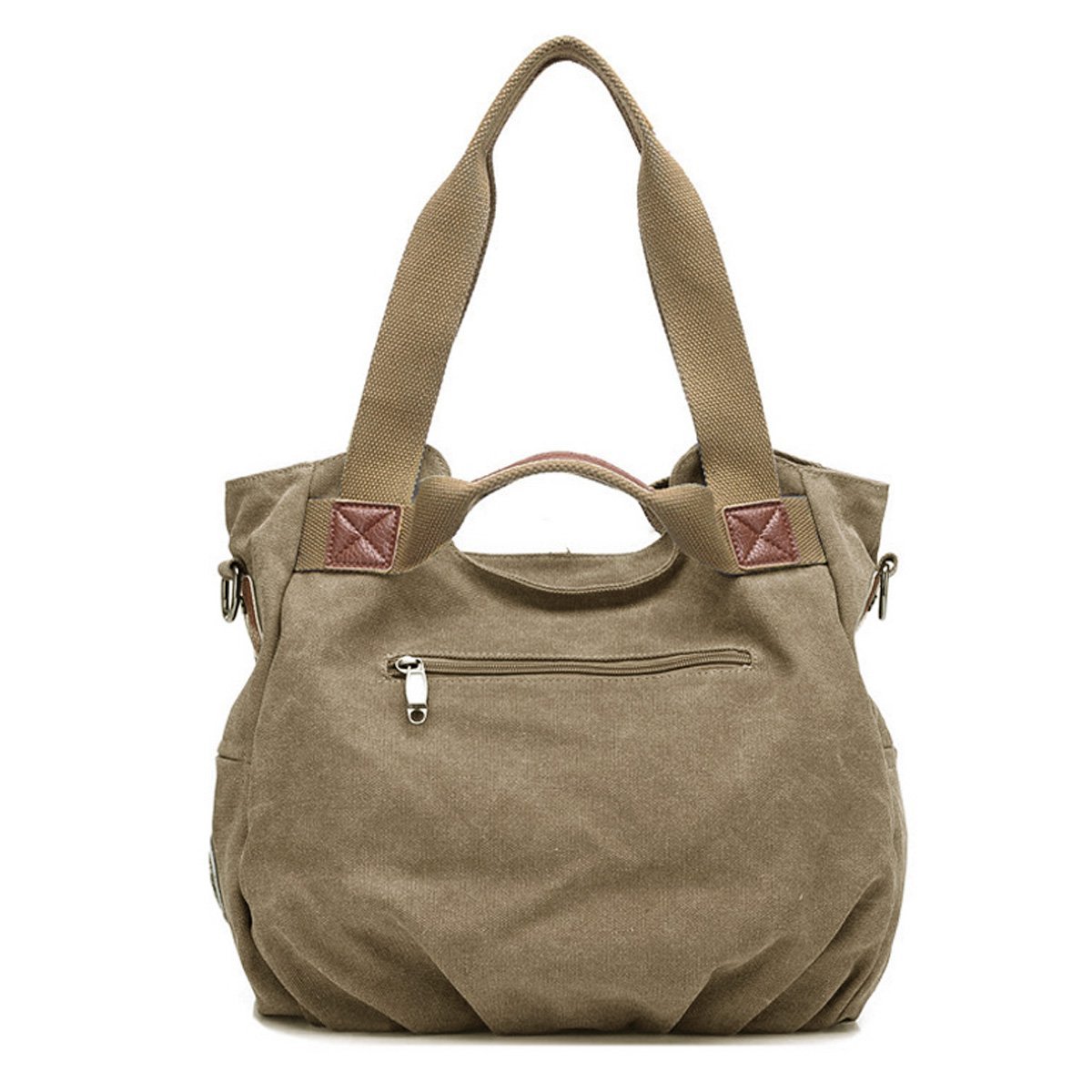 Women's Casual Canvas Tote Bag - Lightweight Hobo Shoulder Purse for Daily Use, Shopping & Work (Khaki) | Perfect for Groceries, Beach Trips & Office Commute