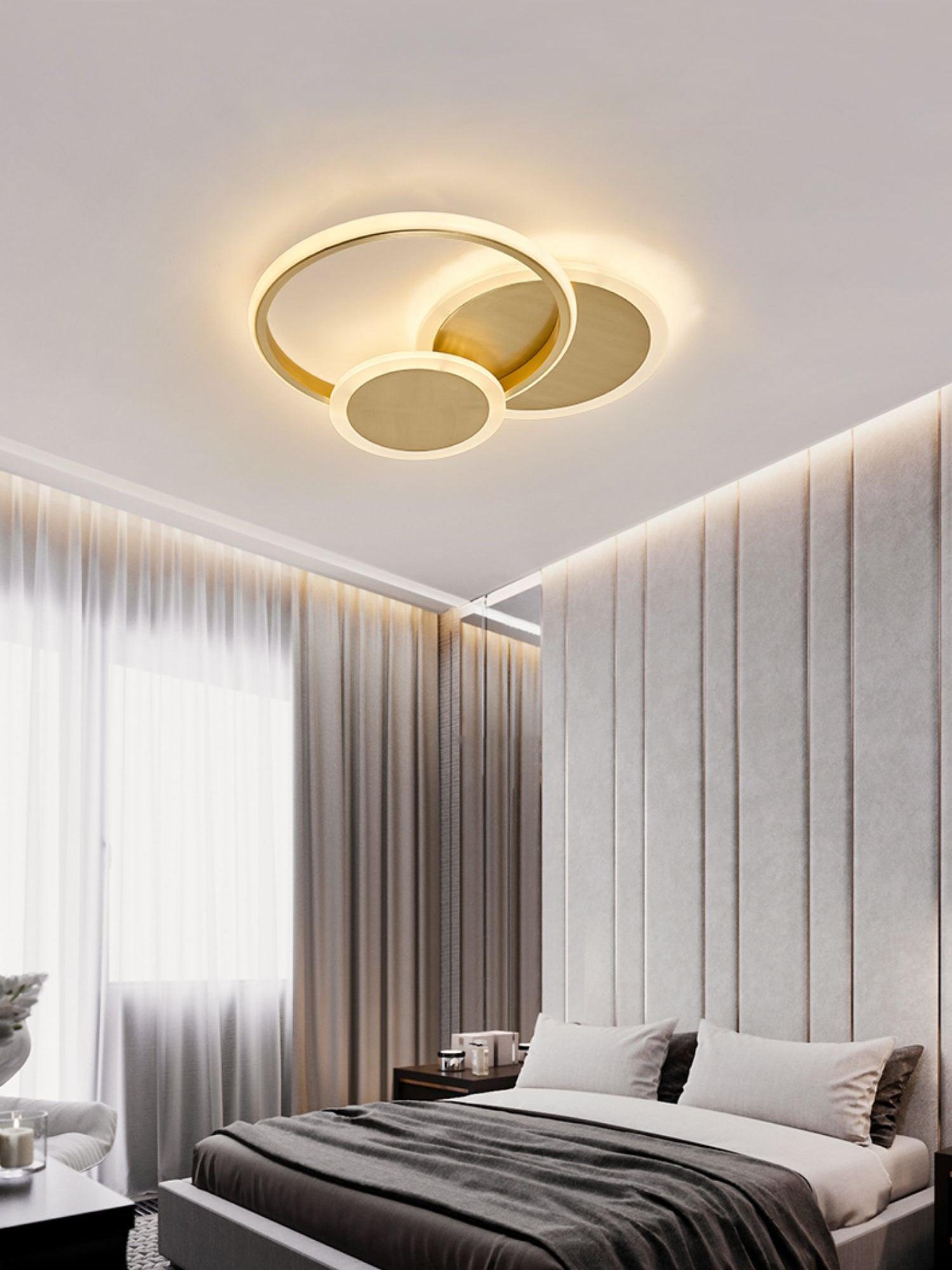 Modern LED Ceiling Light Fixture - Energy Efficient Circle Design for Living Room, Bedroom & Kitchen - Dimmable Bright White Light (3000K-6000K) - Easy Installation Home Decor Lighting
