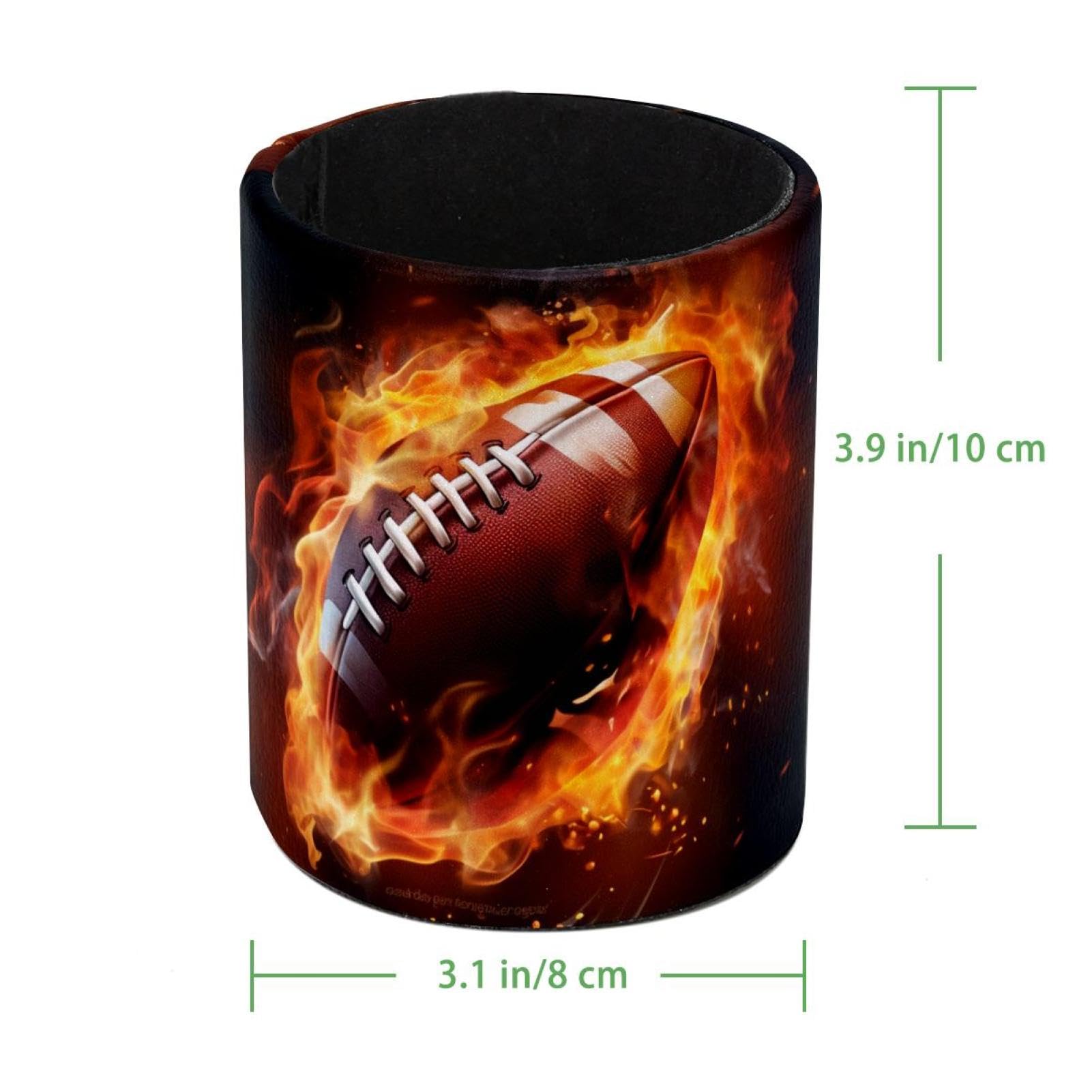 Premium Pen Holder for Desk - Stylish Pen Organizer with American Football & Fire Design - Perfect Desk Accessories for Office, Home & School Use