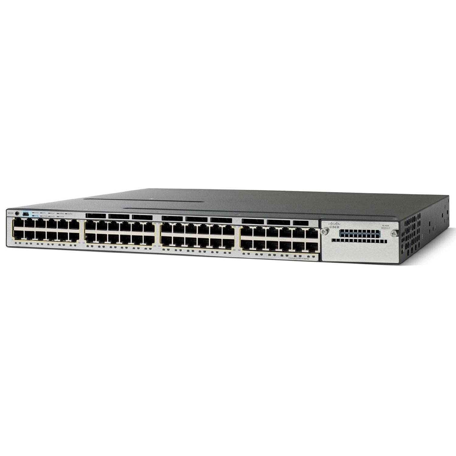 Cisco WS-C3750X-48PF-L 48-Port Gigabit PoE Switch | 370W Power Over Ethernet | Layer 3 Managed | Refurbished | Ideal for Office Networks, Data Centers & VoIP Systems