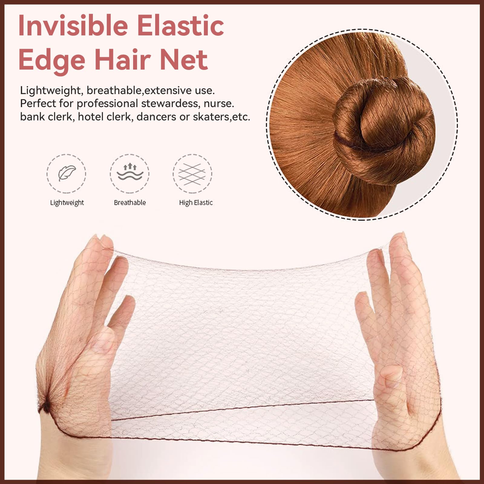 YaFex Hair Bun Maker Kit - 4 Pcs Donut Bun Makers (Large, Medium, Small) with 10 Hair Nets, 6 Elastic Hair Ties & 20 Bobby Pins - Perfect for Updos, Ballet, Wedding & Everyday Hairstyles (Brown)