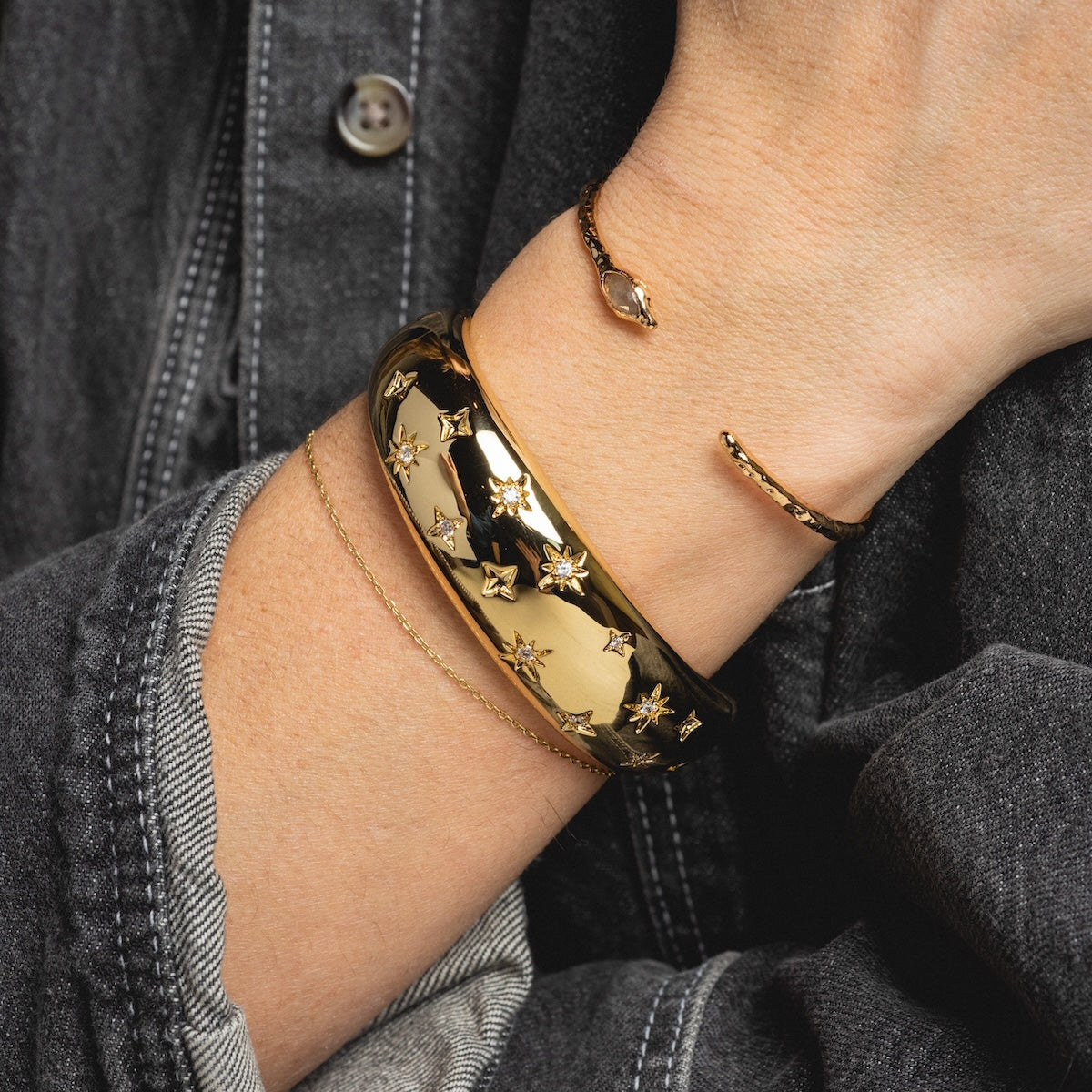 Mystic Serpent Cuff Bracelet - Boho Silver Snake Bangle for Women - Fashion Jewelry for Casual Wear, Parties & Festival Outfits