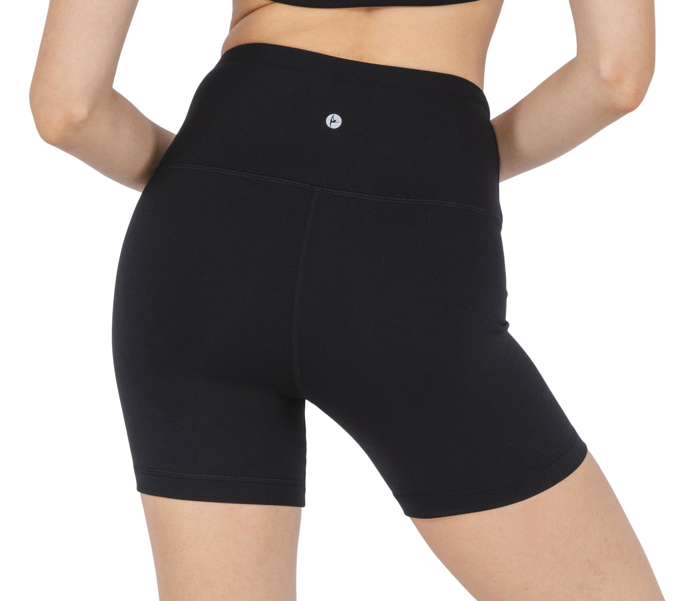 90 Degree By Reflex High Waisted Yoga Shorts for Women - Tummy Control Workout & Running Shorts - 2 Pack Power Flex Biker Shorts - Perfect for Gym, Yoga, Cycling and Everyday Wear