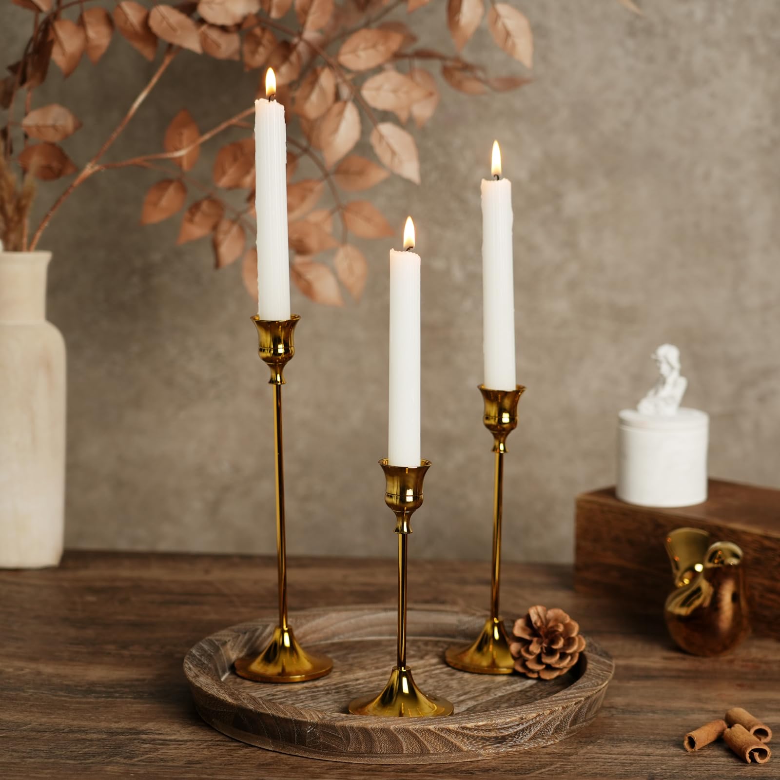 30-Piece Gold Taper Candle Holders Set - Elegant Metal Candlestick Holders for 3/4 Inch Thick Candles - Perfect for Wedding Centerpieces, Home Decor, Dining Table & Party Decorations (Use for Romantic Dinners, Holiday Decor, Church Ceremonies)