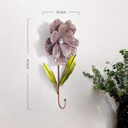 Vintage Metal and Polyresin Flower Design Wall Hook - Decorative Coat, Key, Hat, Towel Hanger for Living Room, Entryway, Bedroom - Perfect for Home Decor and Clothing Store Display