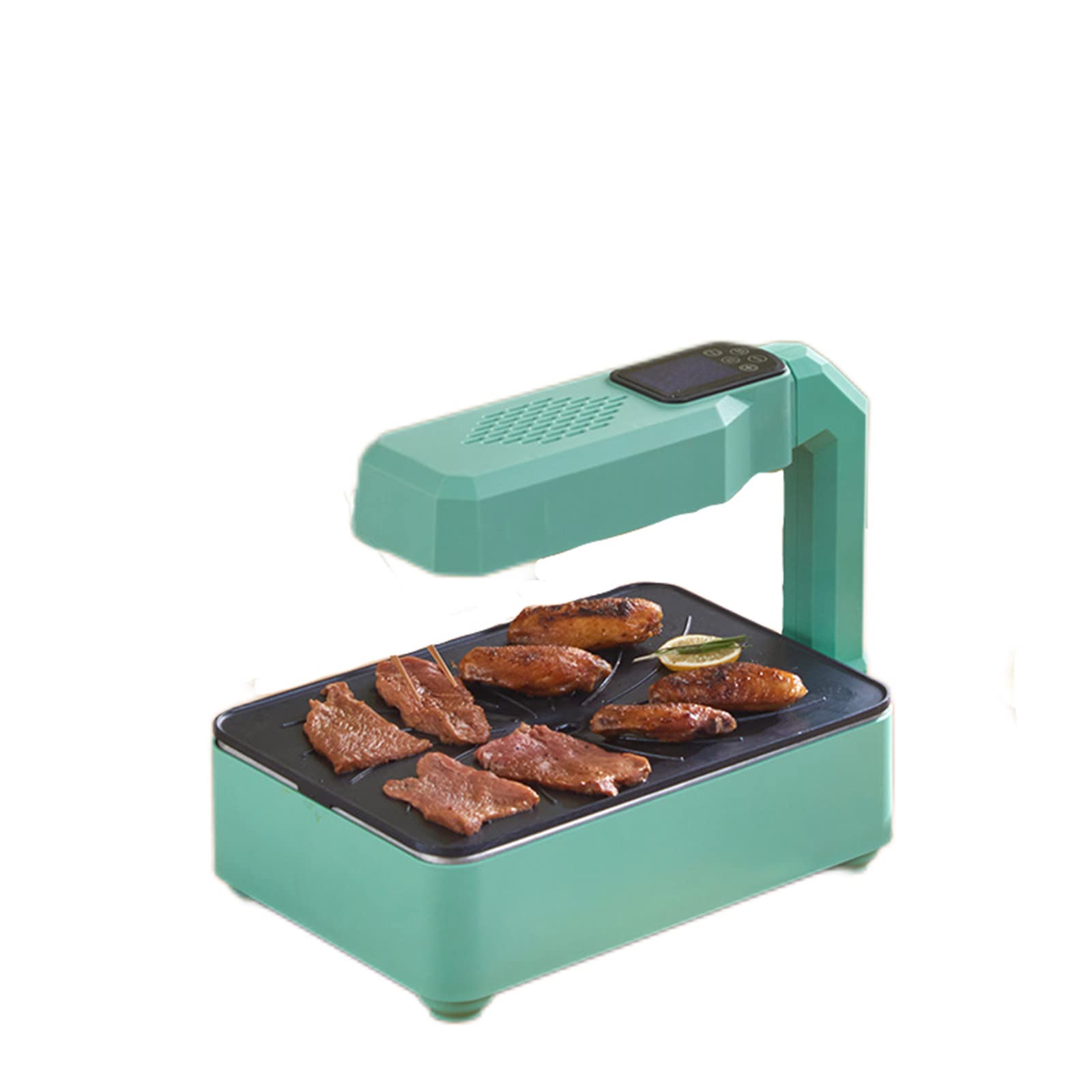 Smokeless Indoor Electric Grill - Non-Stick BBQ Oven with Infrared Heating for Home Use | Perfect for Apartment Cooking, Family Gatherings & Healthy Grilling (Green)