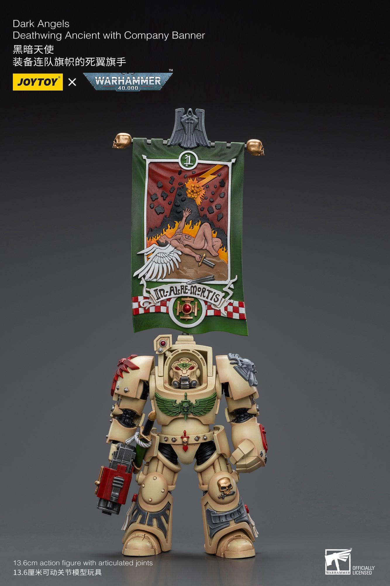 JOYTOY 1/18 Scale Warhammer 40K Dark Angels Deathwing Action Figure - Collectible Miniature for Tabletop Gaming & Display