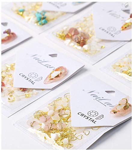 3D Nail Art Decoration Stones - Big Mix Sizes Crystal Shell Pieces with Professional Tweezers for Nail Art Designs (Amber Red) | Perfect for DIY Manicures, Salon Nail Extensions & Creative Nail Jewelry