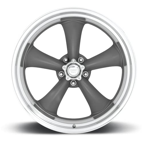 American Racing Classic Torq Thrust II One-Piece 17x8 5x114.30 Mag Gray Wheels with Machined Lip (25mm Offset) - Perfect for Muscle Cars, Hot Rods & Custom Builds