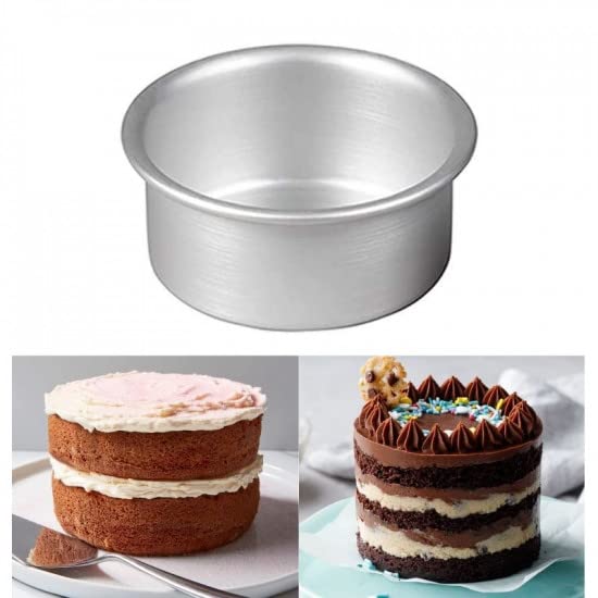 4 Inch Non-Stick Aluminum Mini Cake Pan Set - The Baking Therapy Round Cake Tin for Cheesecake, Pizza & Quiche | Perfect for Birthday Parties, Tea Time & Home Baking (Set of 3)