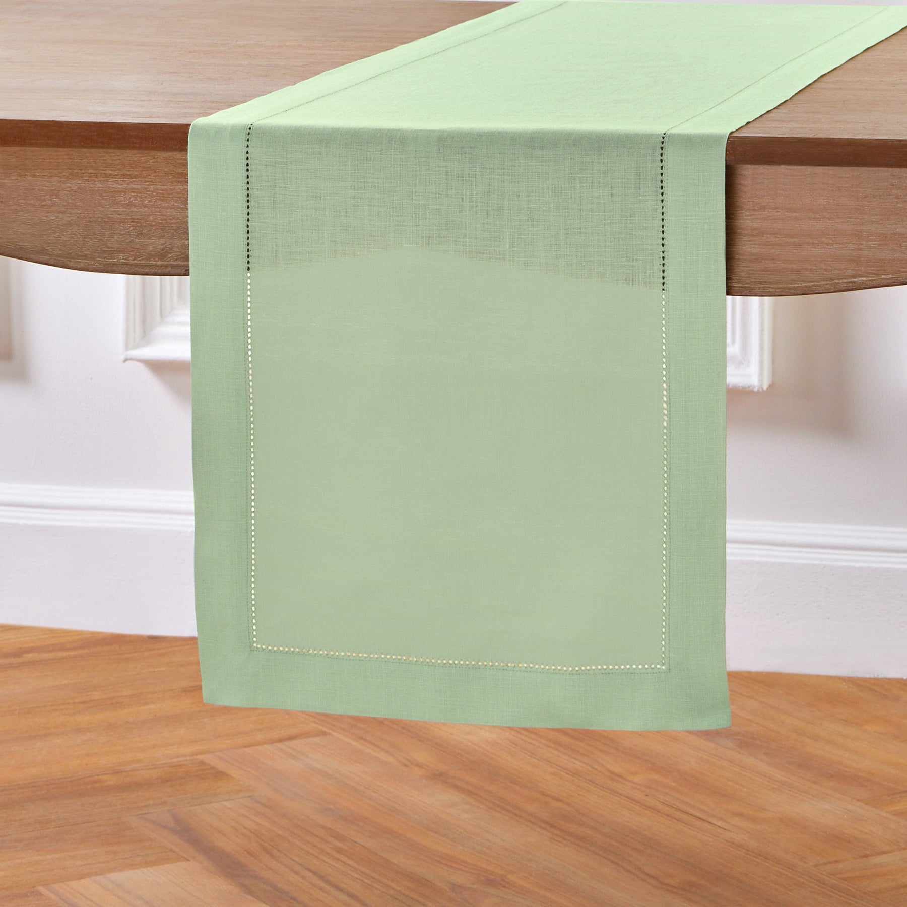 Elegant Classic Hemstitch Table Runner - Premium Linen Dining Decor for Weddings, Parties & Home Styling