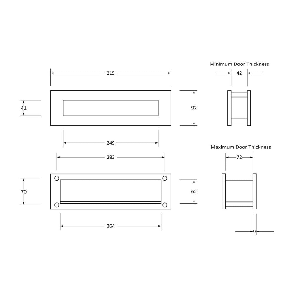 Stainless Steel Satin Letter Plate for UPVC Door - Durable Mail Slot for Home & Office Security